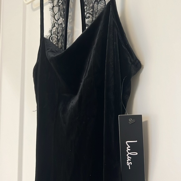 Lulus Black Velvet Dress | Size S - Picture 3 of 4